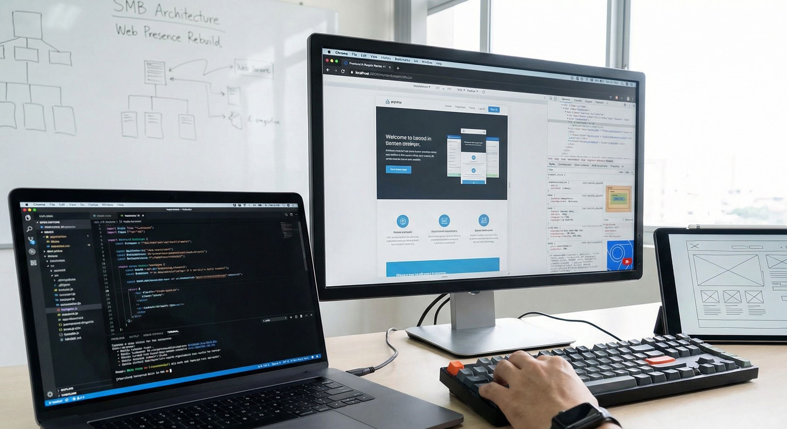 Design and development workspace for website delivery